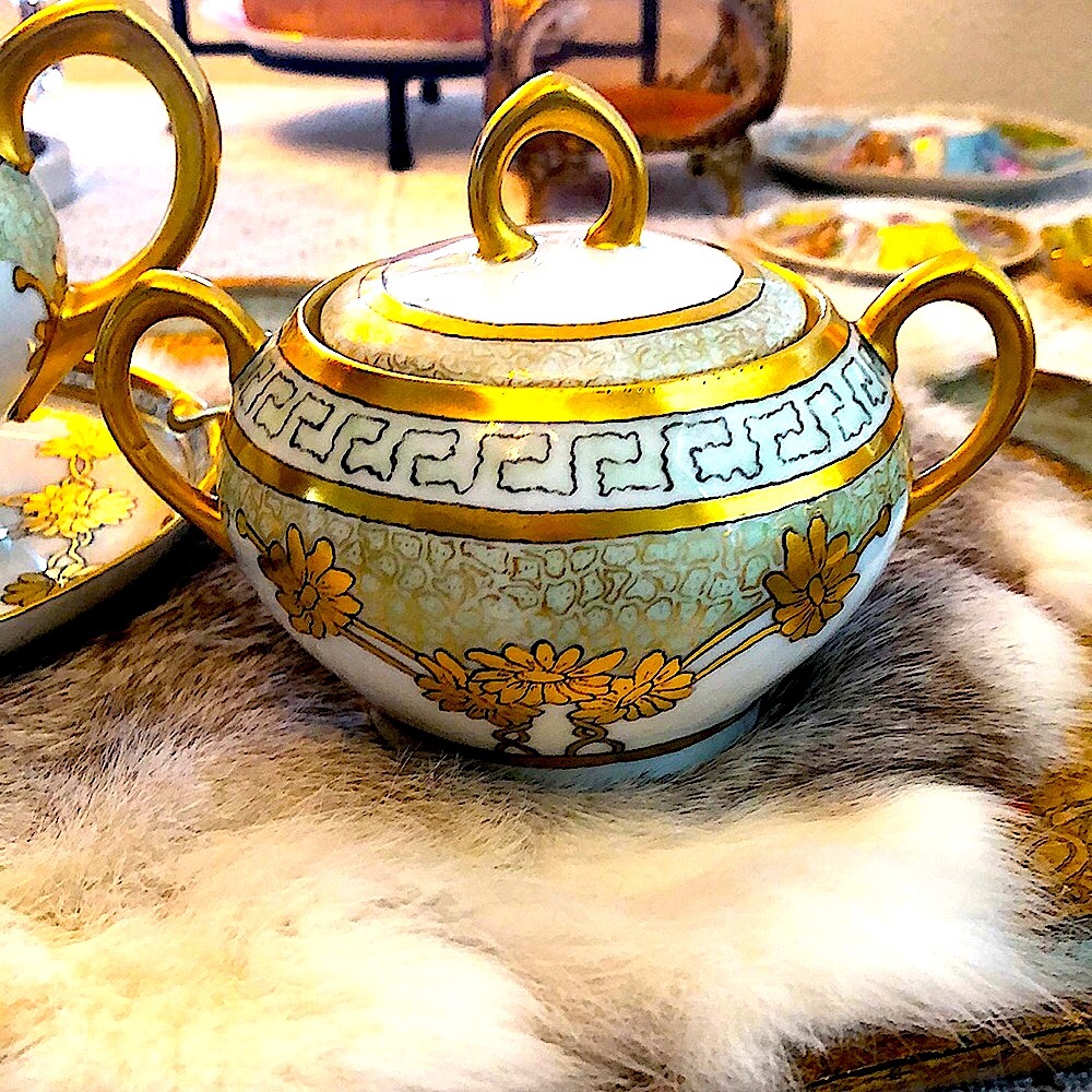EUC- Antique French & German Hand-Painted Tea Set Pieces - Picture 3 of 16